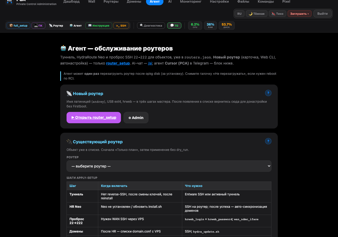 Новый роутер: прогресс playbook (карточка → bundle → opkg → туннель → HR)